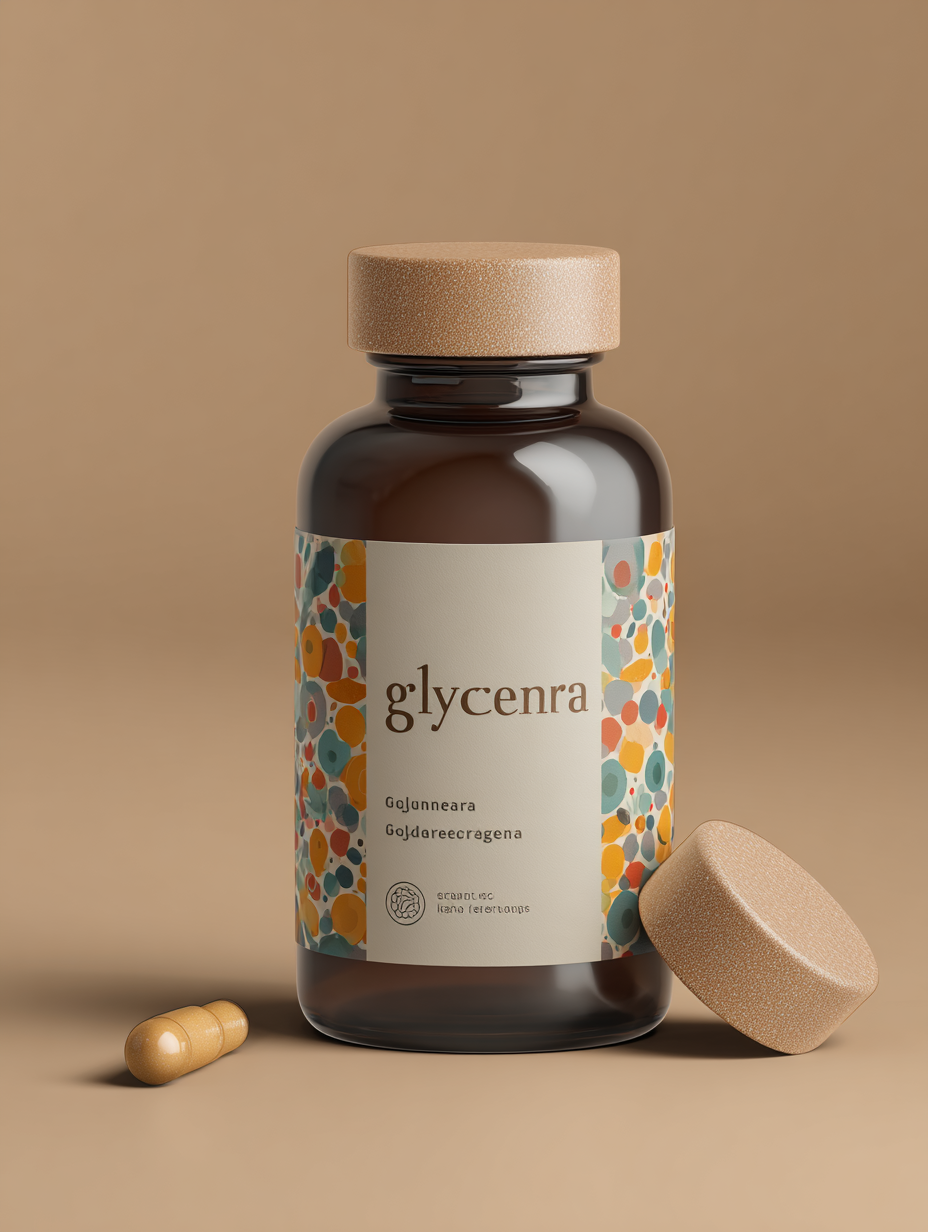 Glycenra natural diabetes support supplement packaging showing premium blue and white design with herbal ingredients for blood glucose management and metabolic health support